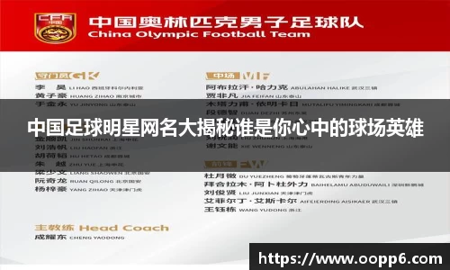 中国足球明星网名大揭秘谁是你心中的球场英雄
